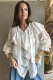 Regency Ruffle Blouse White